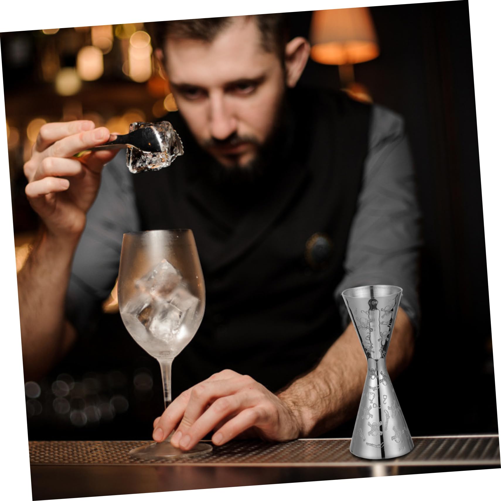 1pieza Copa Medidora De Cóctel De Acero Inoxidable Jigger Doble Para Bebidas Herramienta De Bar Profesional Para Restaurantes y Servicio De Cócteles