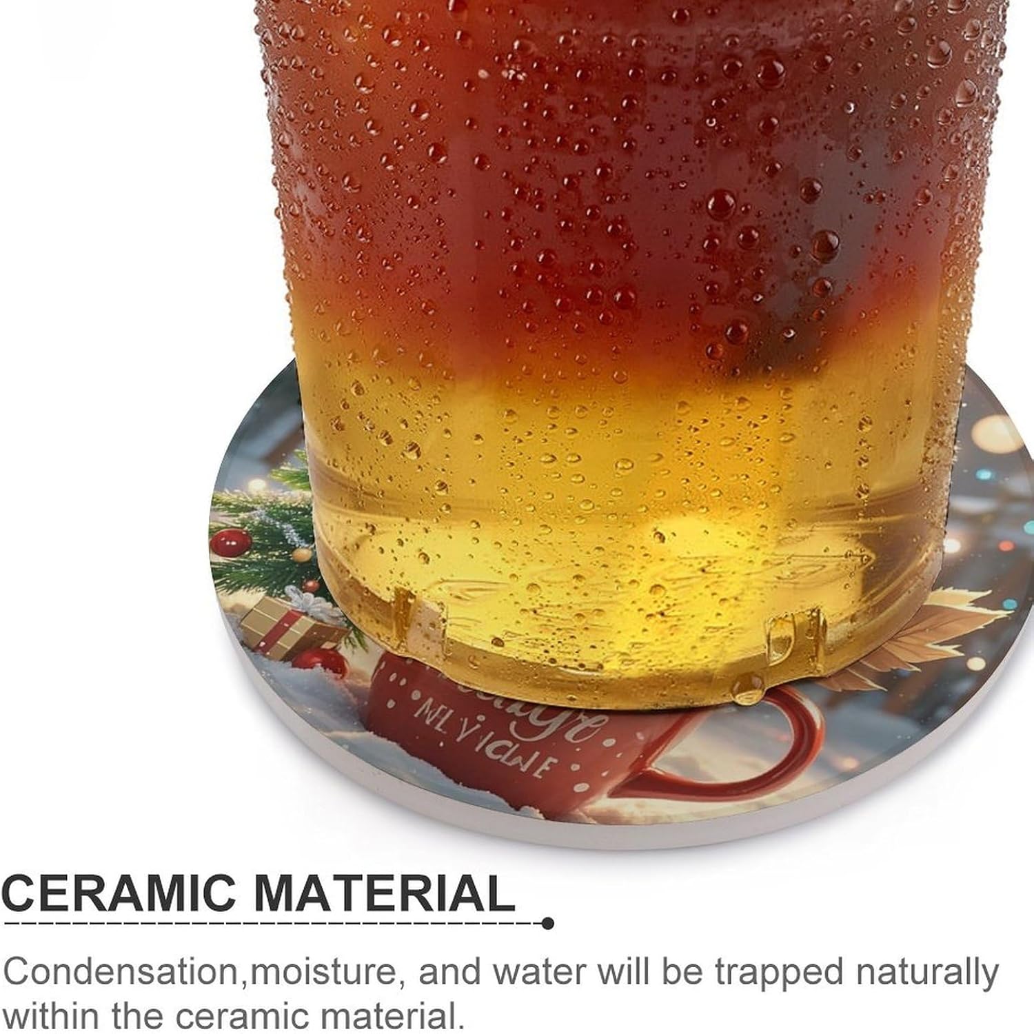 Owl Cup Coaster with Cork Base Drink Coasters for Coffee Table Decor Modern Cup Coasters with Non-Slip & Heat-Resistant Cute Ceramic Table Coaster for Home Dining