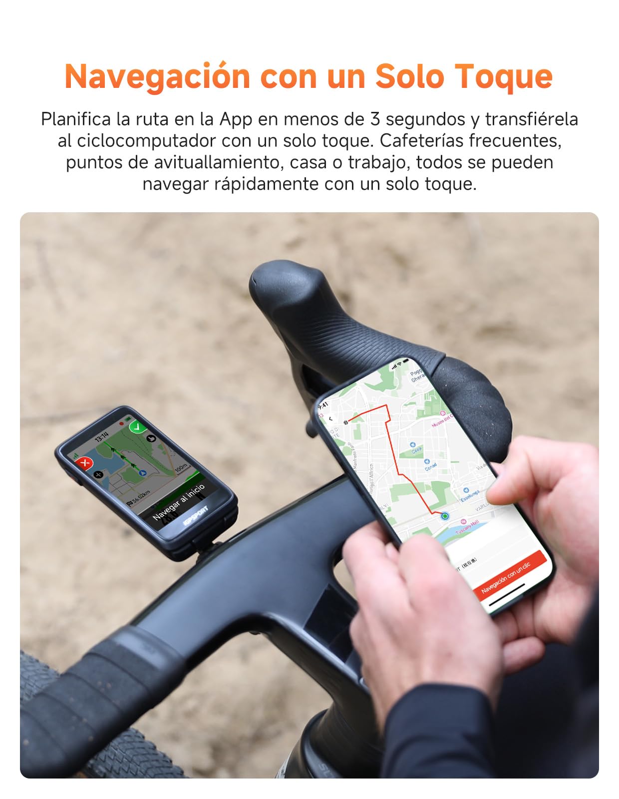 iGPSPORT BiNavi GPS Bicicleta, Análisis Entrenamiento Función Recorrido Continuo Detección de Movimiento 3,5" Pantalla Táctil Control de Música y Cámara de Acción, iClimb Pro, 35H,Negro