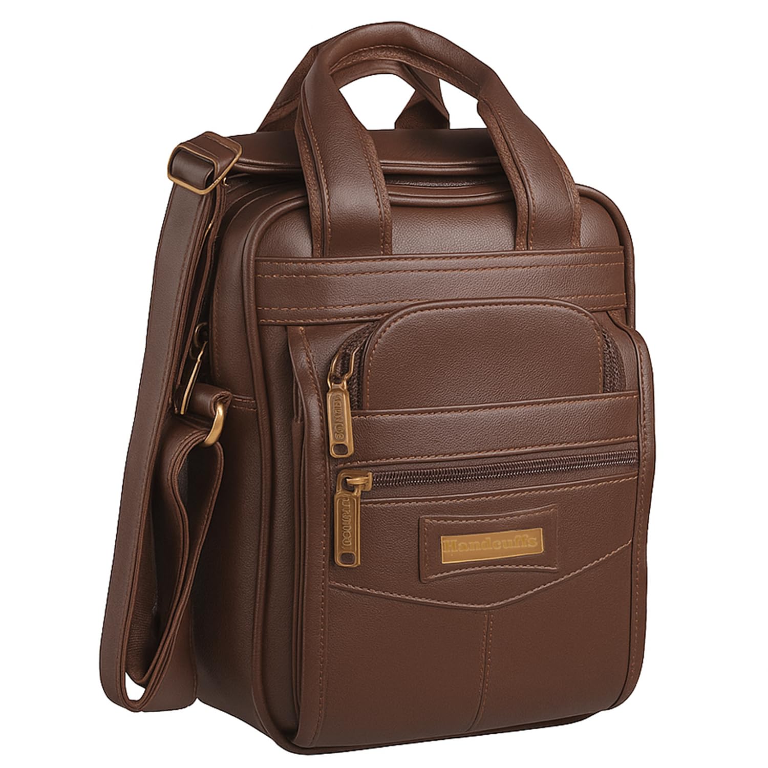 Handcuffs Small Sling Bag for Men | PU Leather Chest Slinger bag | Crossbody satchel | Corporate Gift Item | Passport Sling