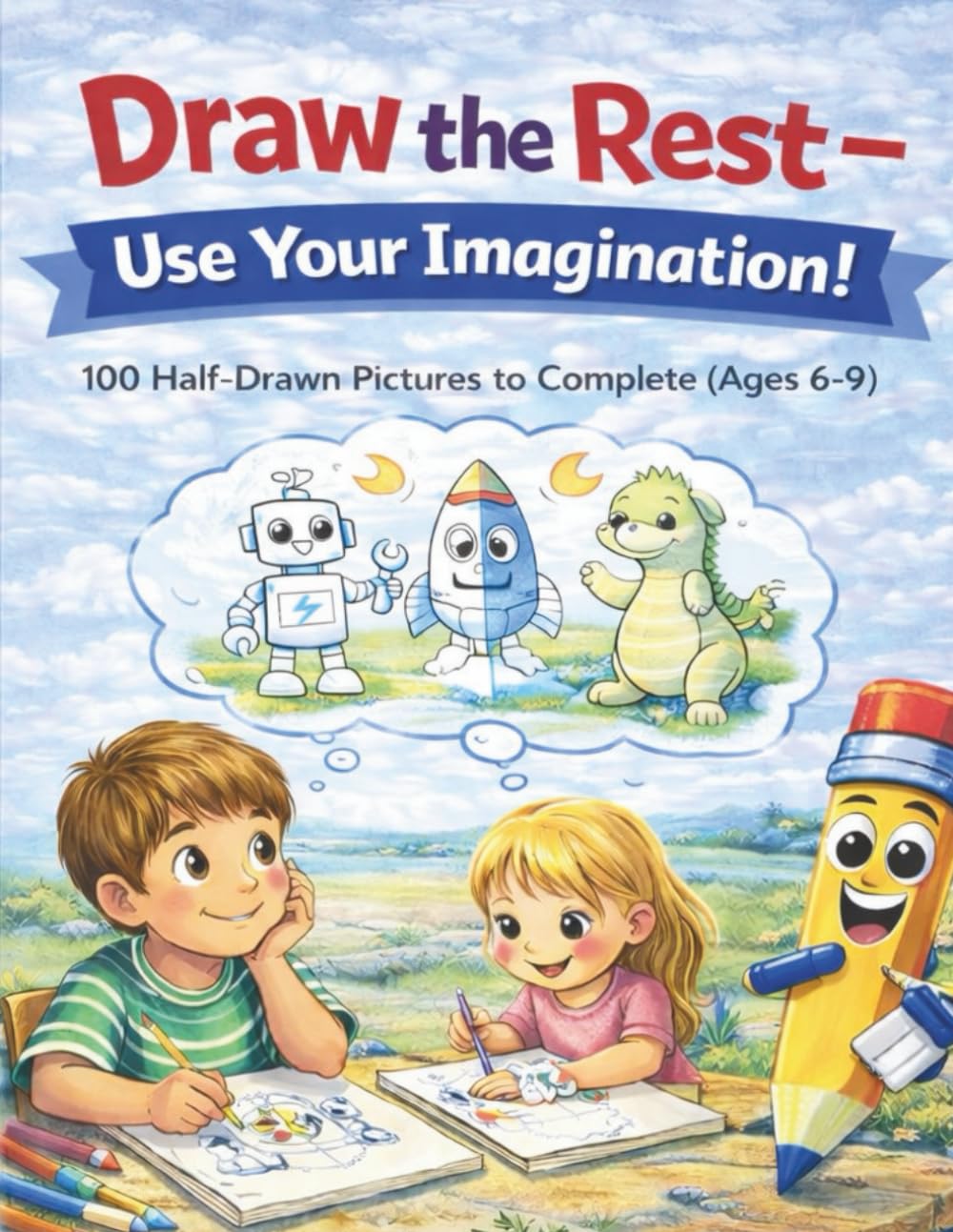 Draw the Rest: A Finish-the-Picture Drawing Book for Kids: 100 Half-Drawn Pictures to Complete Using Your Imagination (Ages 6–9)