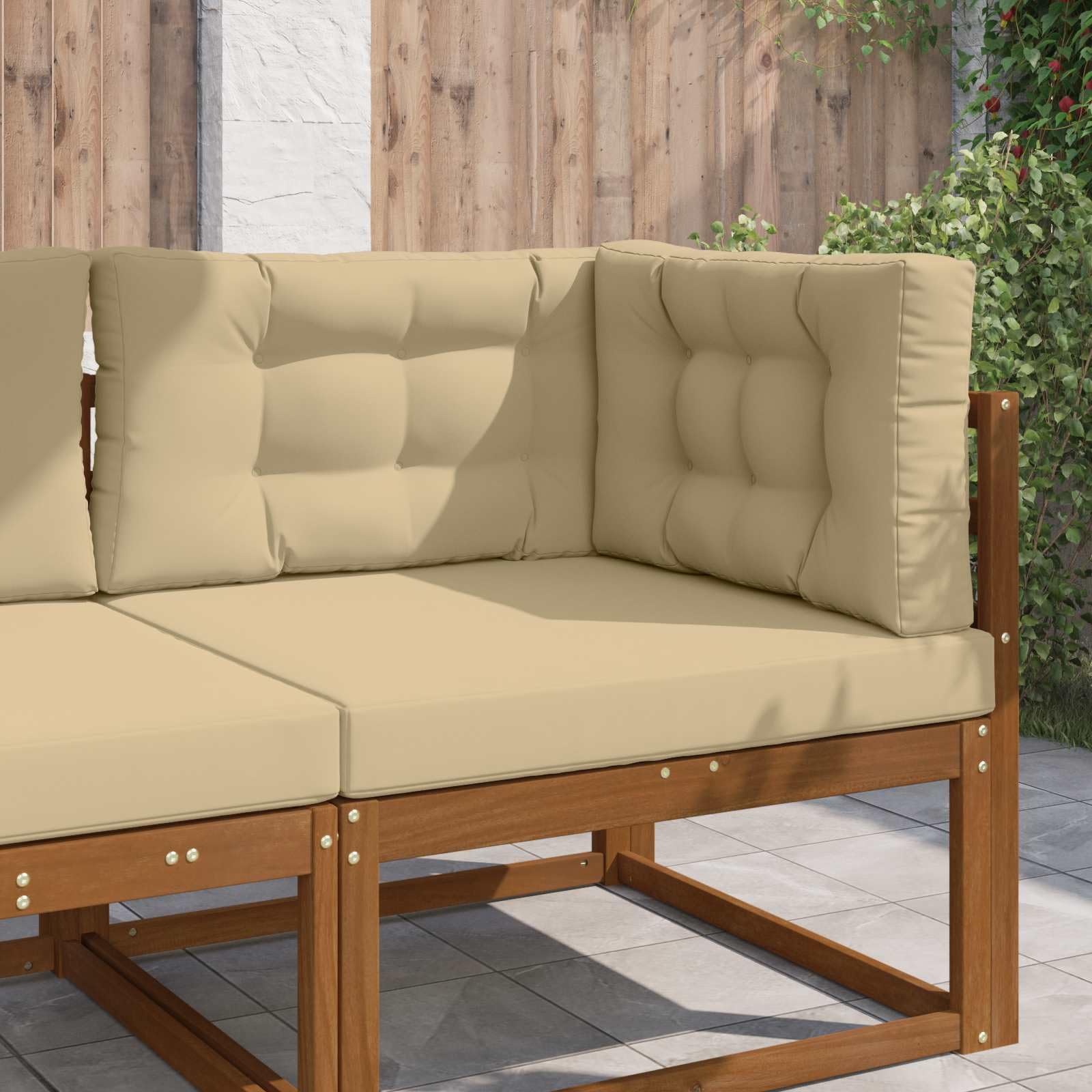 Coussins de canapé pour extérieur beige en polyester antidérapant pour chaise de jardin et balcon