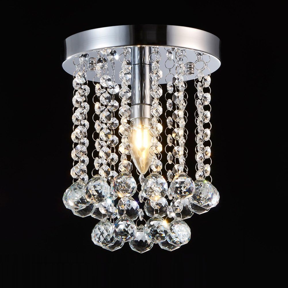 Fushing 20pcs Crystal Glass Ball Chandelier Prisms Pendants Parts Beads (40mm, Clear)