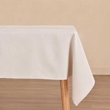 Beige Tablecloth Rectangular 47x63 Inch Waterproof Wipeable