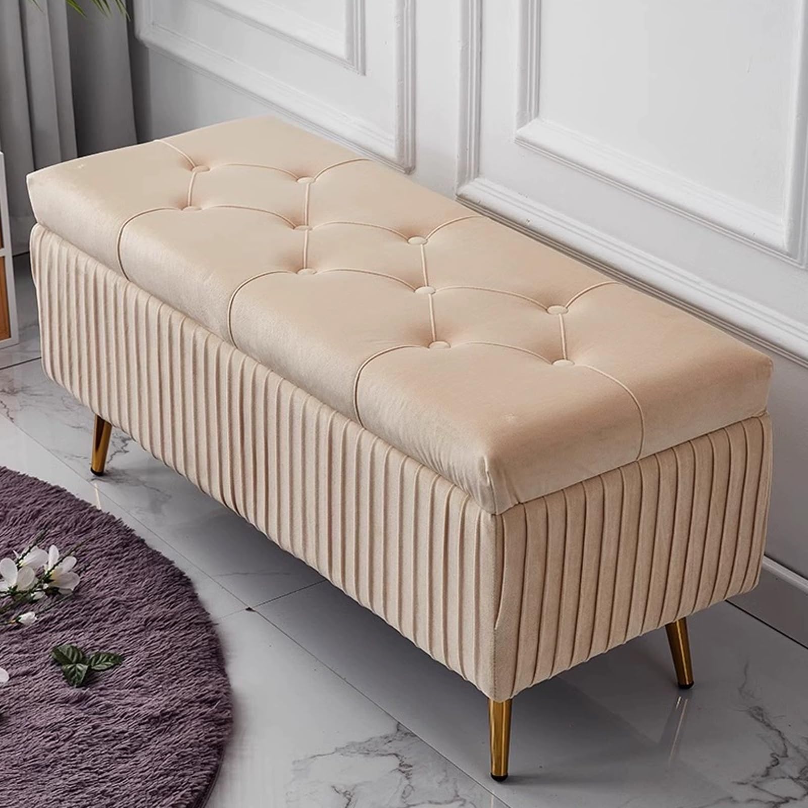 Coffre de rangement d'intérieur design avec étagère à chaussures