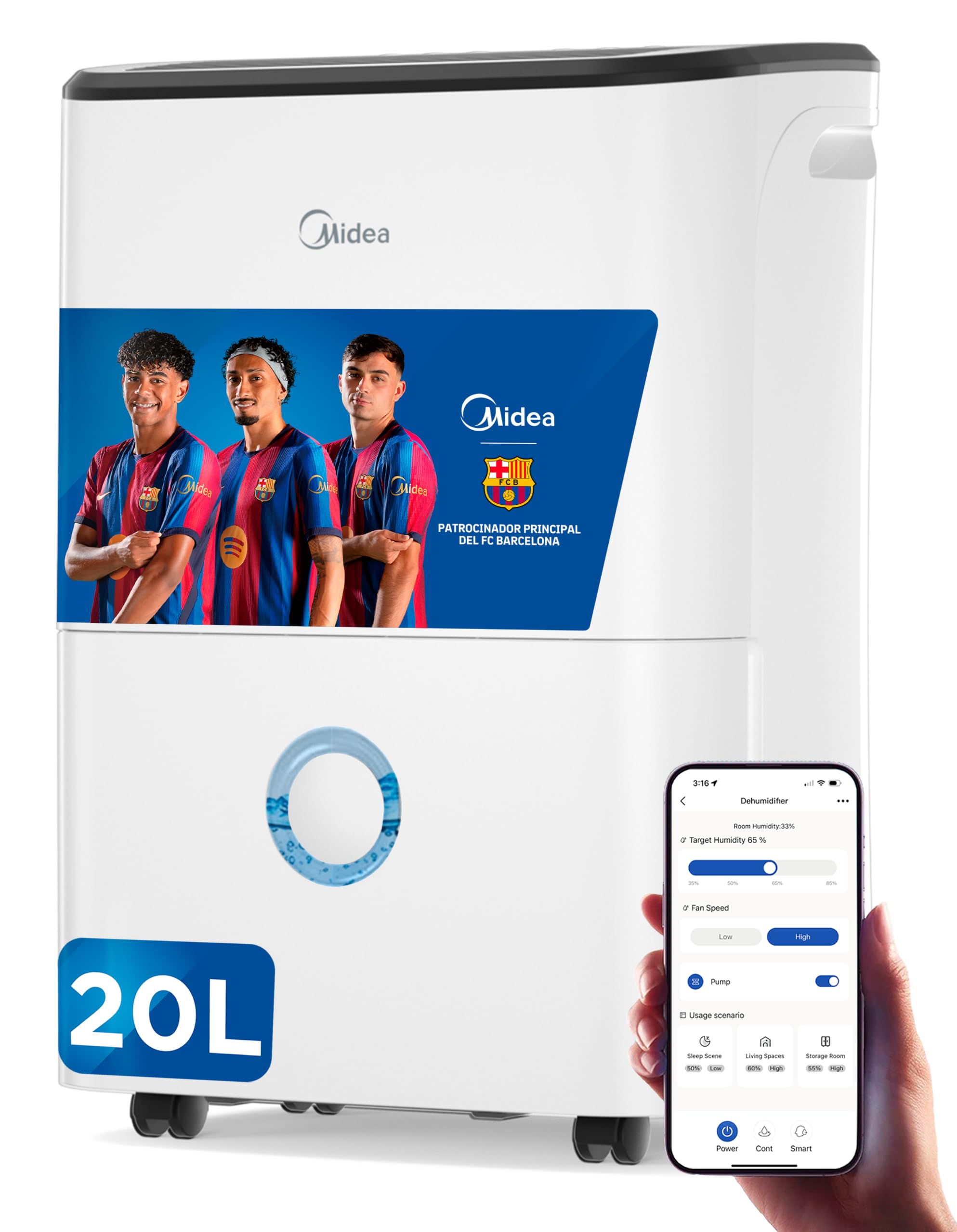 Midea Deshumidificador de Humedad 20L Silencioso — WiFi/App