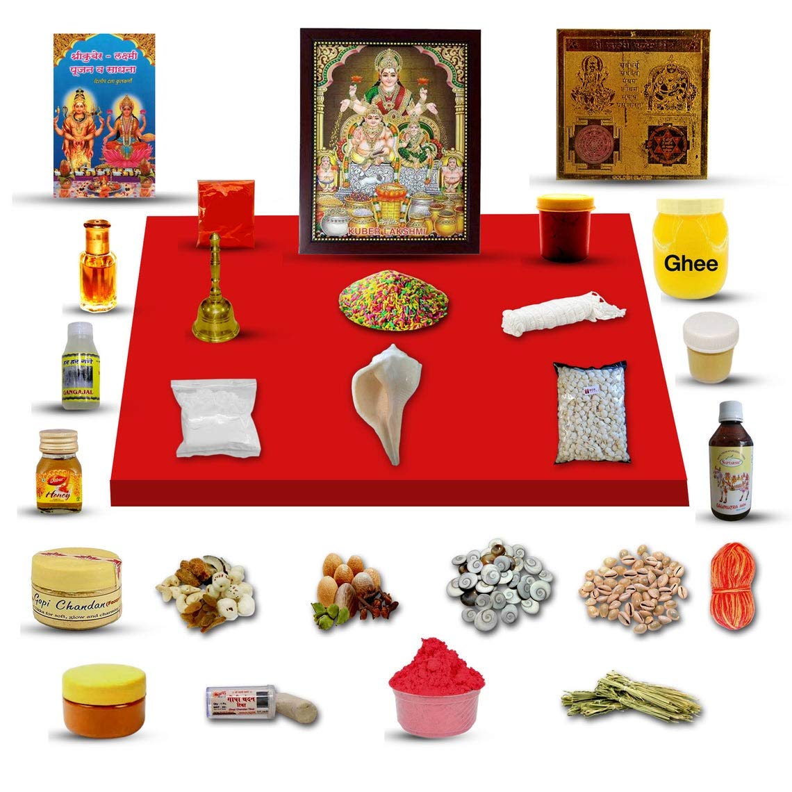 Buy Laxmi Kuber Puja Kit / Goddess Laxmi & Lord Kuber Poojan Samagri