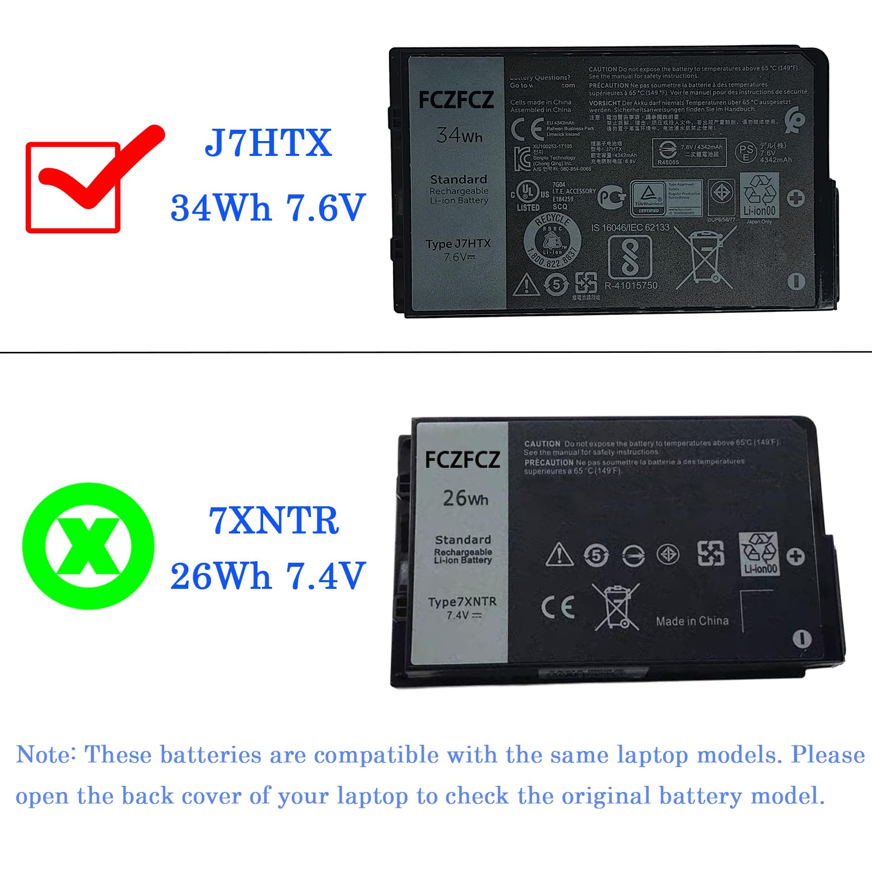 Amazon.com: FCZFCZ J7HTX Battery Replacement for Dell Latitude