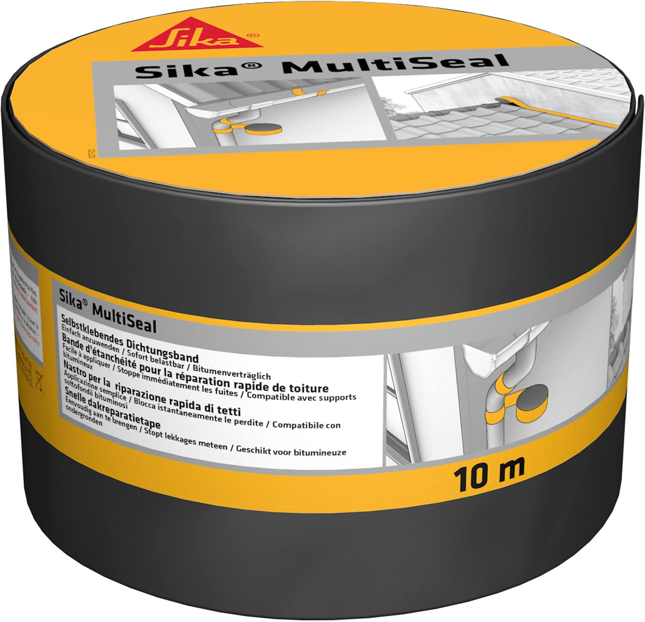 Sika Multiseal, Tear-resistant self-adhesive sealing strip, 100mm x 10m, Gray