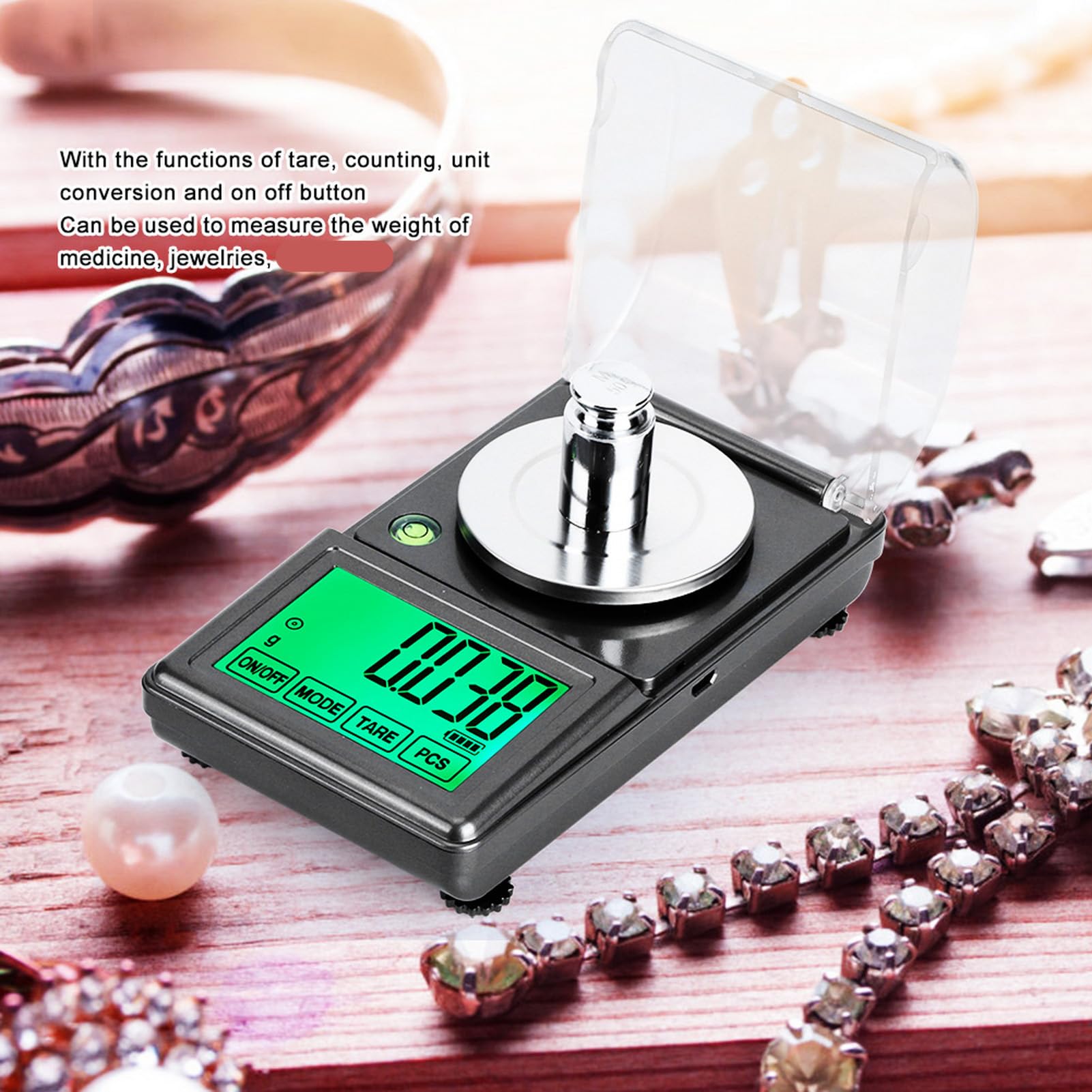 Raguso 50g / 0,001g Mini báscula de joyería Digital de Alta precisión báscula de Laboratorio de balanza electrónica portátil de miligramos