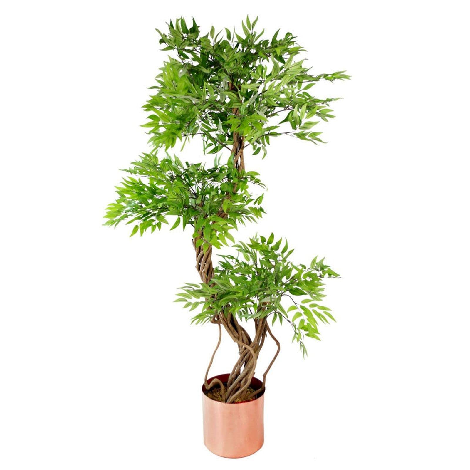 Artificial Ficus Tree Realistic Large Copper 140cm (4.6ft) Premium Indoor Leaf