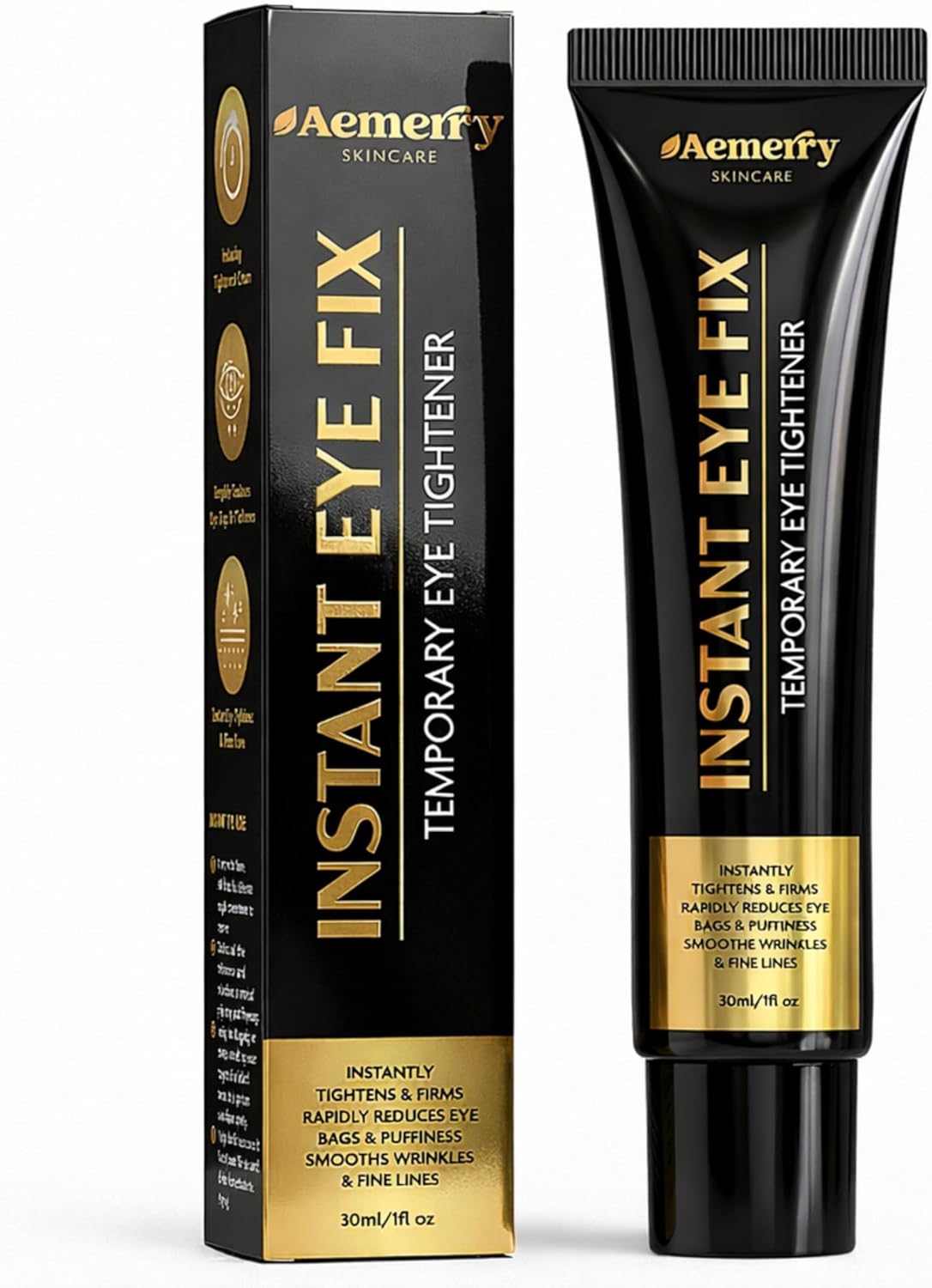 Instant Eye & Face Tightener Cream: Reduces Bags & Puffiness, Smooths Wrinkles & Fine Lines in Minutes, Temporary Lift & Firm Under-Eye Area, Anti-Aging Lightweight Formula for Men & Women, 30 ml