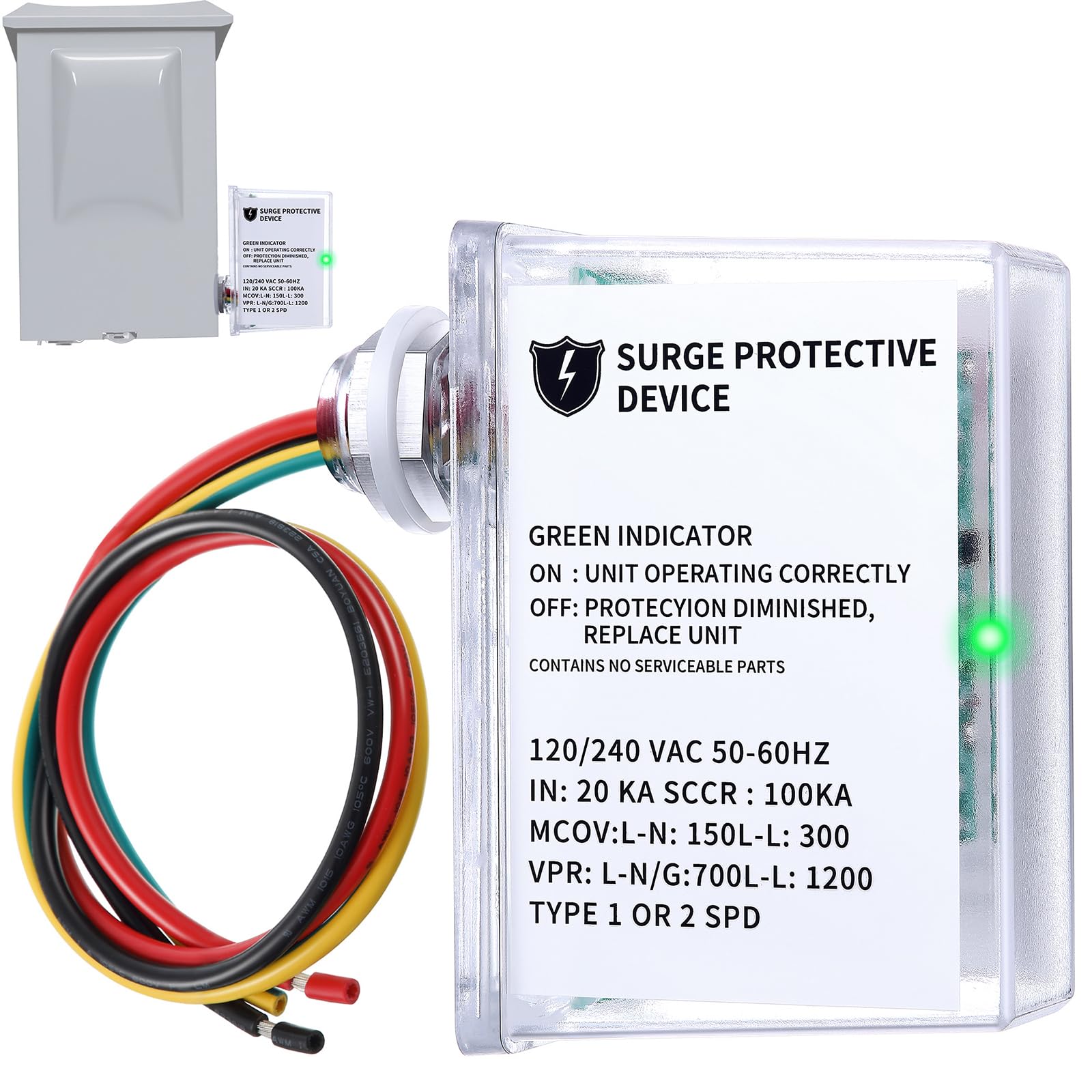Avenuebool 120/240 VAC Universal HVAC Surge Protector Compatible with AG3000, Comprehensive Surge Protection, Three Modes L-G, L-L, L-N, Waterproof Housing, Protect HVAC Equipment and Home Appliances