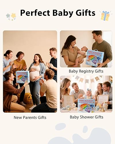 Miniatura 5 de Looxii Alfombra de juego para bebé, gimnasio para bebés, 8 en 1, actividad de Playmate, tiempo boca abajo, color azul