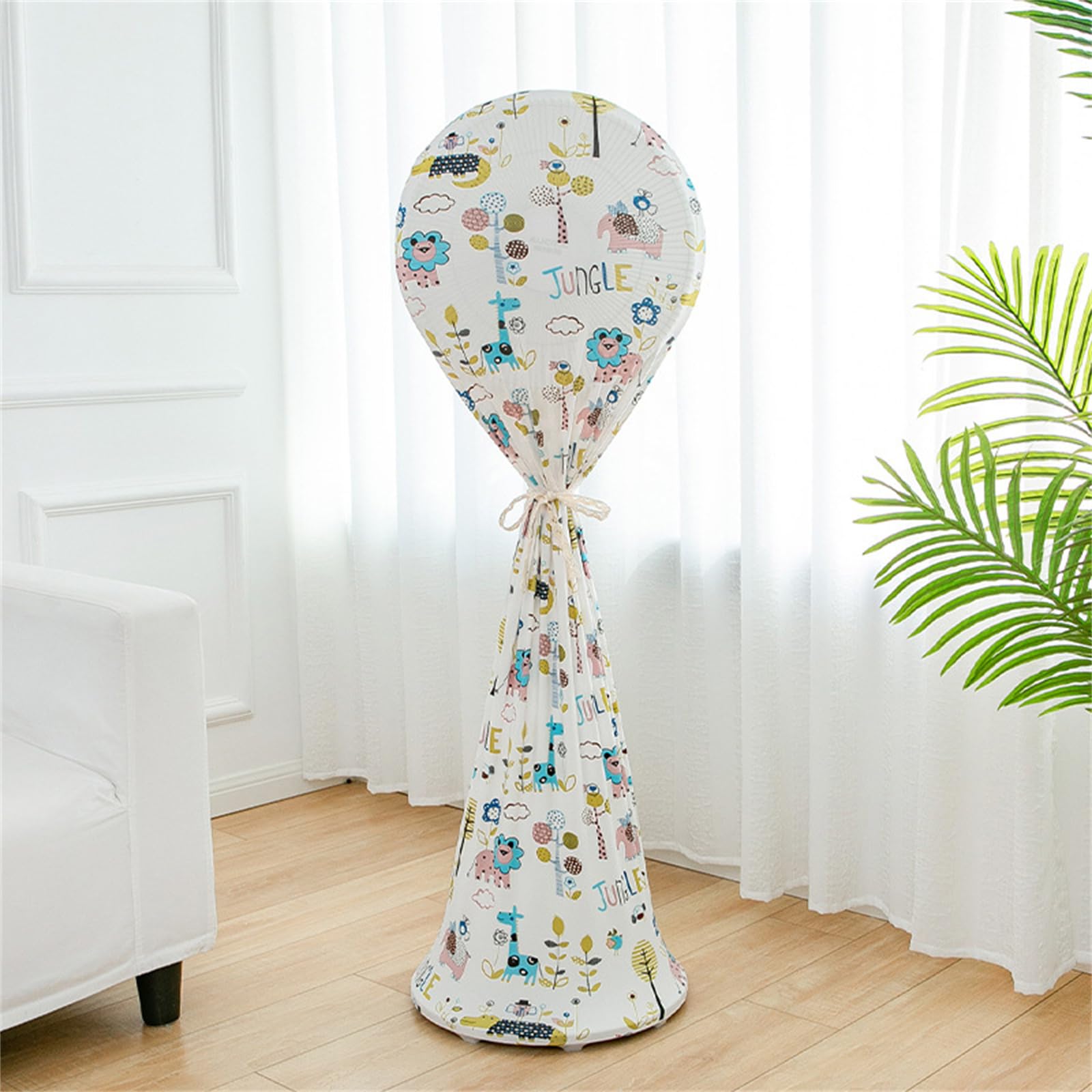 Treer Fan Dust Cover, Dustproof Electric Fan Cover Washable All Inclusive Fan Cover Moisture-Proof Protective Cover for Standing Round Floor Fans (giraffes,18 inch)