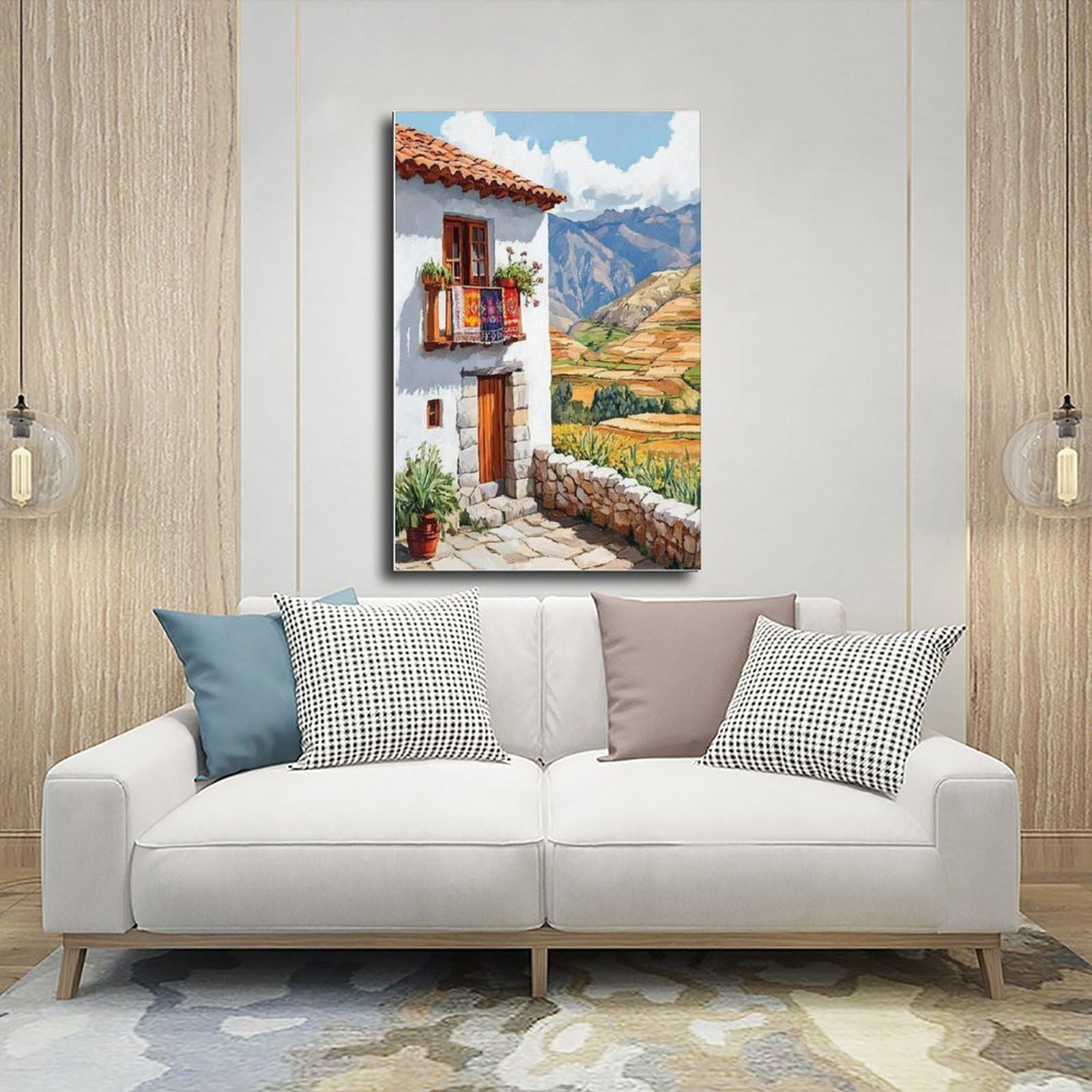 Kunstdruck Peruanische Anden, traditioneller Kunstdruck auf Leinwand, Poster für Schlafzimmer, Büro, Schlafzimmer, Geschenk, 61 x 91,4 cm (L x B)