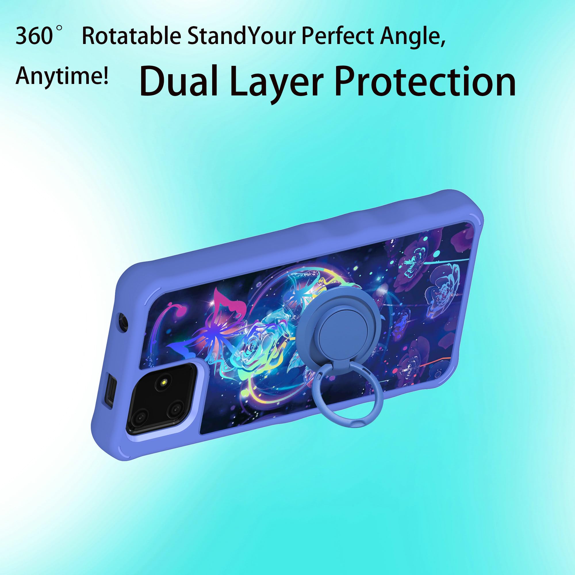 Cover + Vetro Temperato Per Foxx Foxxd A55 – Custodia Ibrida TPU+PC Colorata Con Supporto Magnetico
