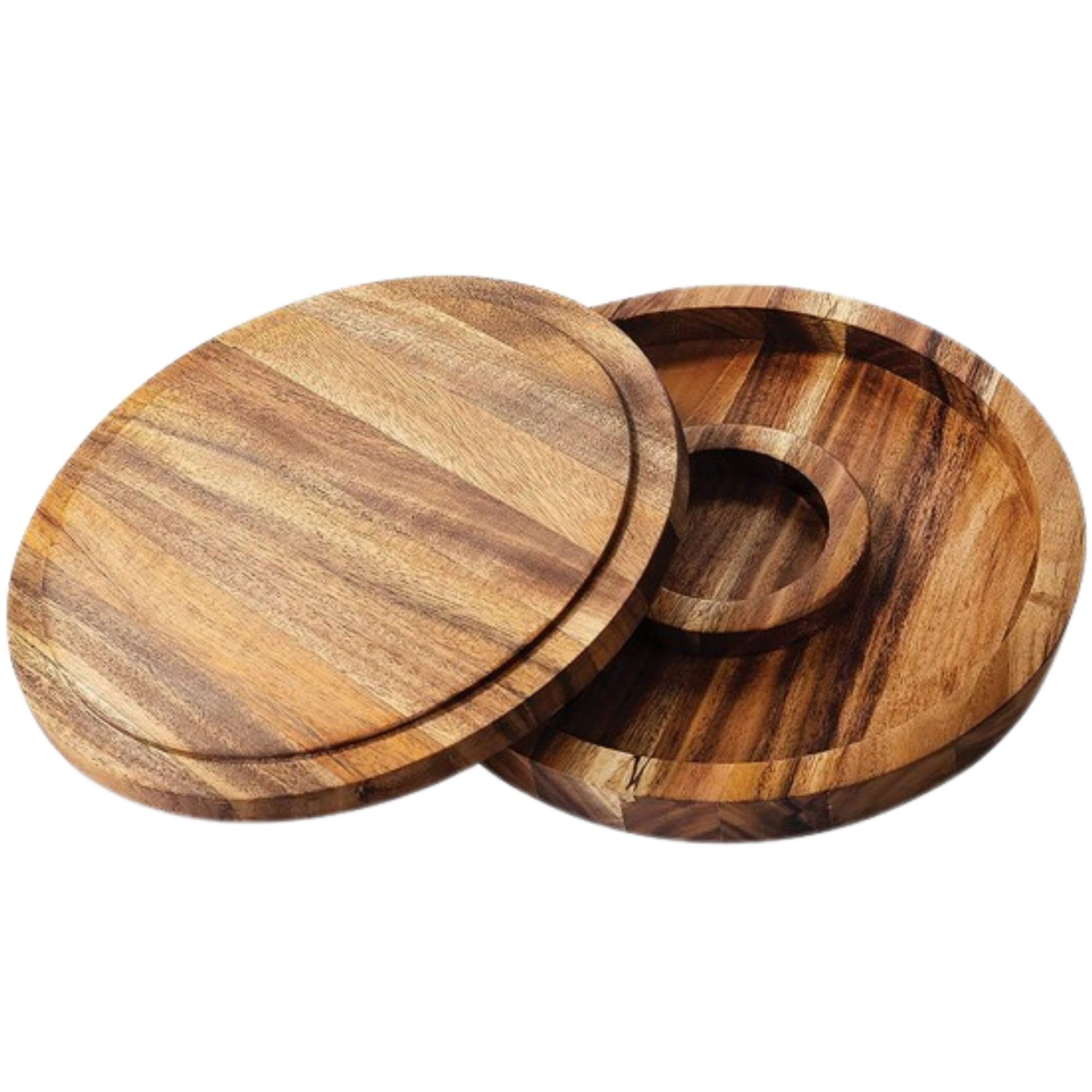 OVENTE Margarita Salt and Sugar Rimmer with Lid, Acacia Wood Glass Rimmer for Cocktail Drinks, Mess-Free Bar Salt Container, Bartender Tool for Coating Mojito, Bloody Mary and More, Brown AWCR616B