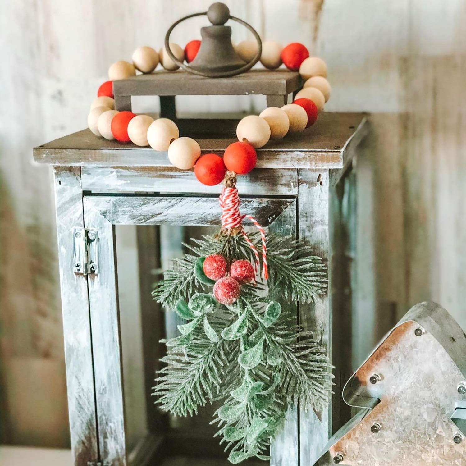 Foraineam 1200 Pieces Round Wood Beads Set Natural Wooden Loose Beads 4 Sizes 10mm, 12mm, 16 mm, 20mm Spacer Beads with 10m Jute Rope for Garland Macrame Jewelry Making DIY Farmhouse Decor (Pack of 2)