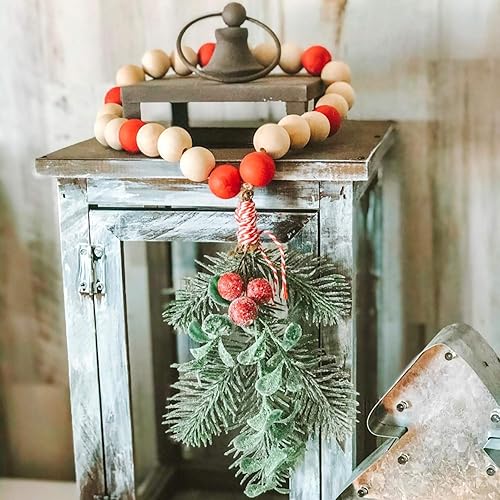 Miniatura 7 de Foraineam Juego de 1200 cuentas redondas de madera natural, cuentas sueltas de madera natural, 4 tamaños de 0.394 in, 0.472 in, 0.630 in, cuentas