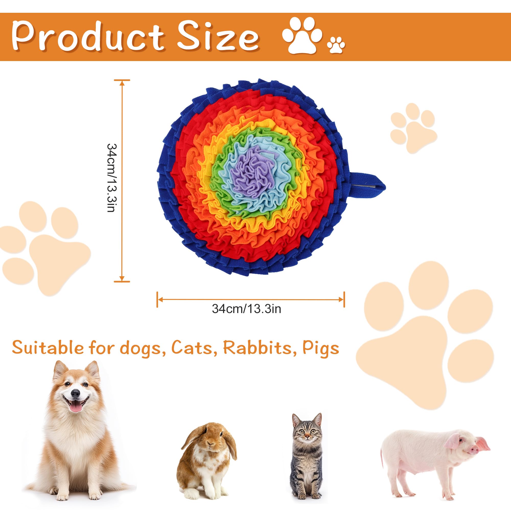Lot de 2 tapis à renifler pour chiens - Tapis à renifler pour chiot, chat - Jouets interactifs pour l'entraînement aux odeurs pour les compétences de recherche de nourriture et soulagement