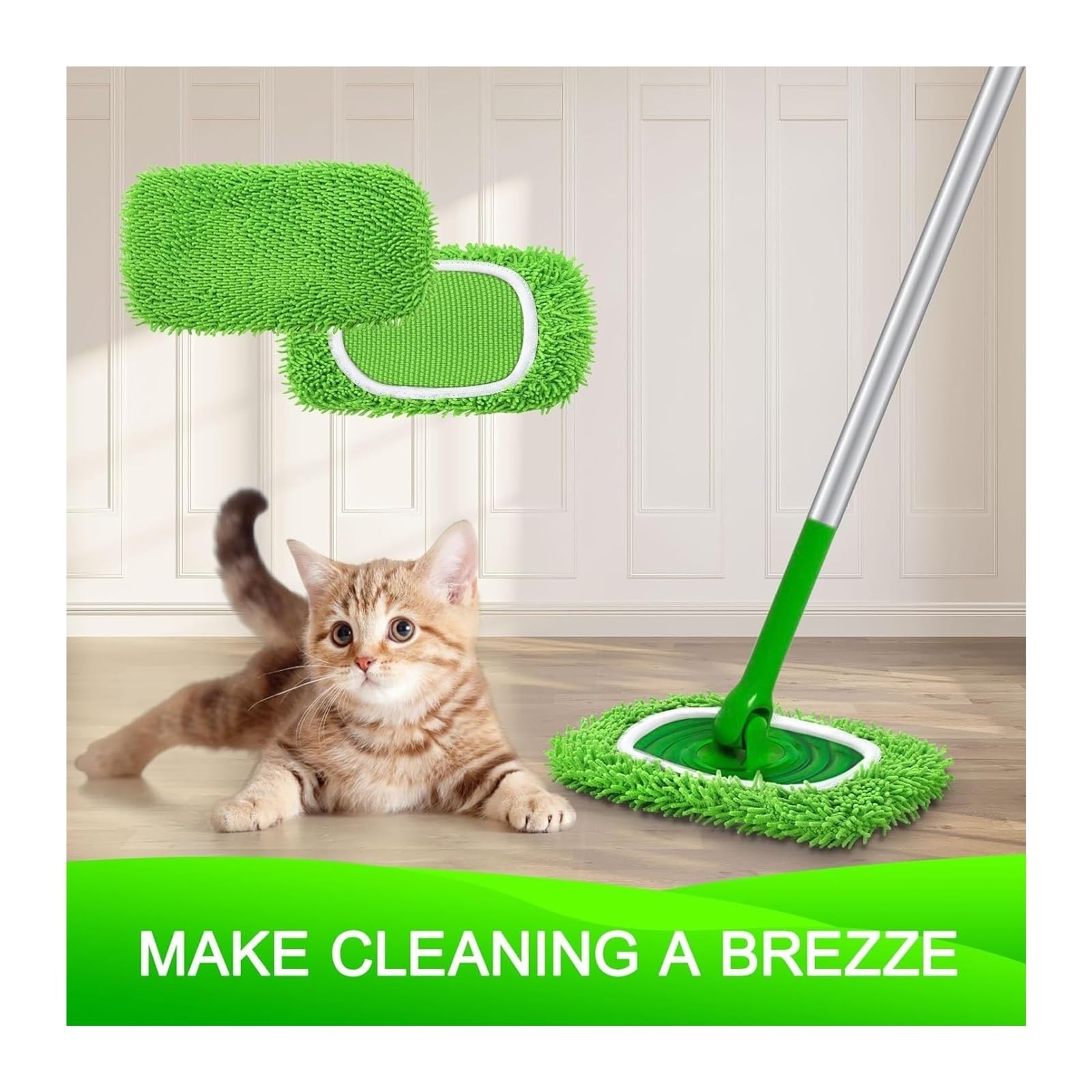 Confezione Da 2 Panni Riutilizzabili For Spazzare A Secco, Panni Bagnati In Microfibra, Compatibili Con Swiffer, Sostituzione Del Mocio For Spazzatrice