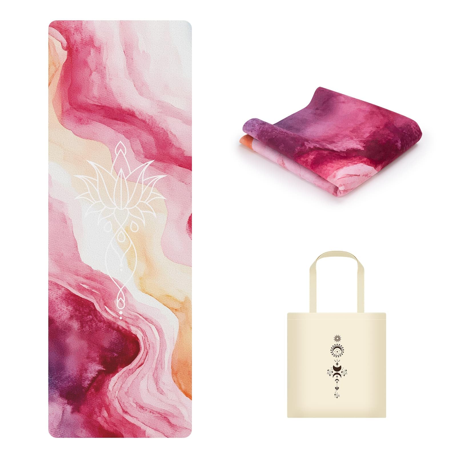 MicaYoung Yoga Mat 1.5 mm Thick for Hot Yoga Pilates Exercise Home Stretches Gym Outdoor Workout with Carrying Bag, 24"W x 72"L x 1/16", 3 lbs