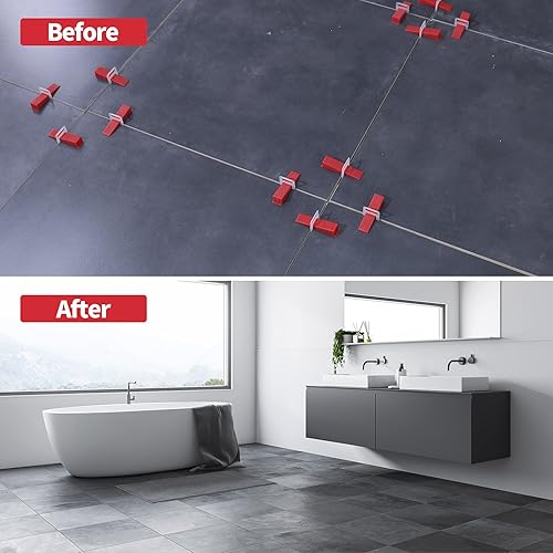 Miniatura 9 de Sistema de nivelación de azulejos espaciadores de 1/16 pulgadas, clips niveladores de azulejos, espaciadores niveladores de azulejos, 2000 piezas