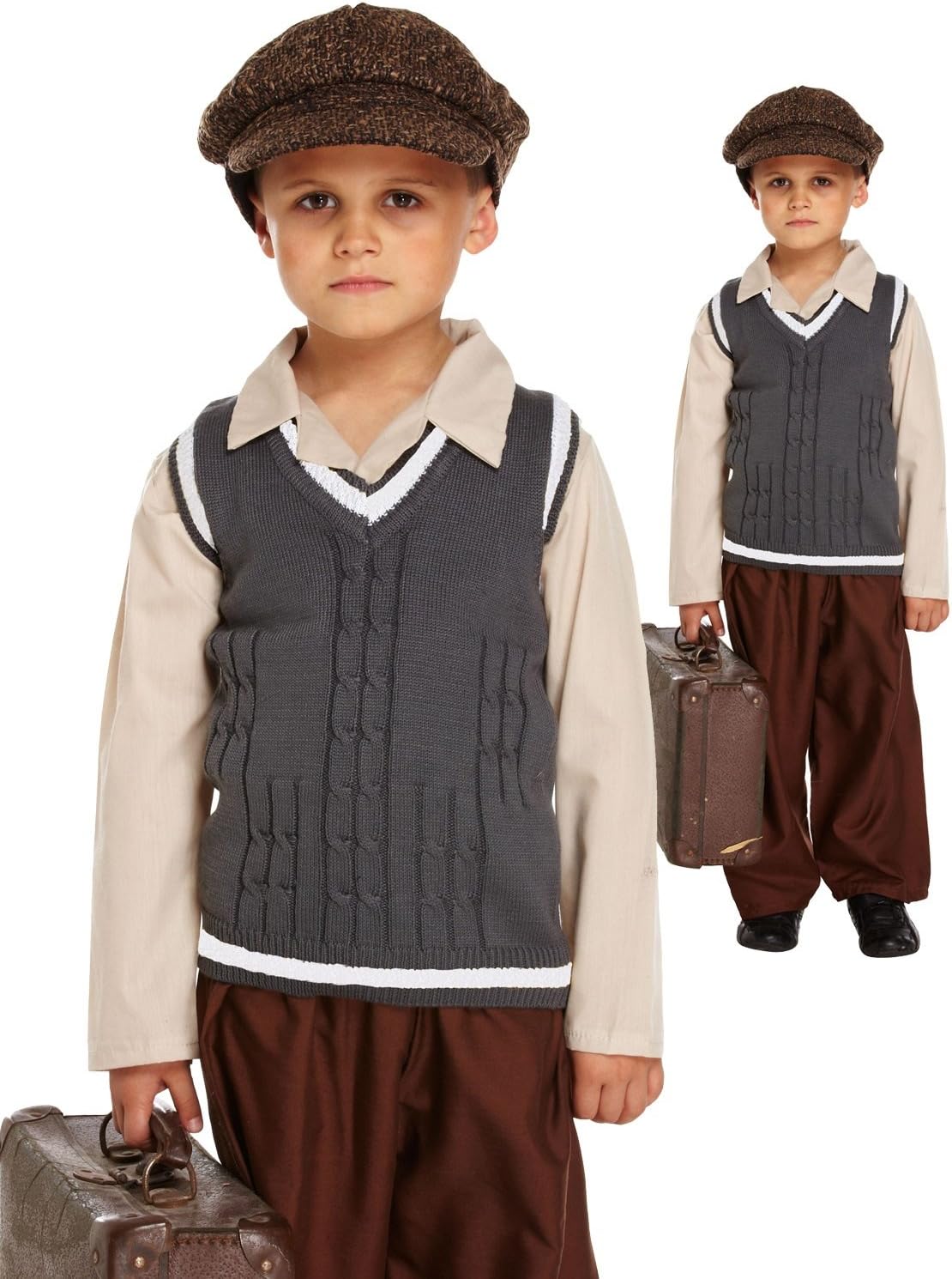 BOY GIRL CHILDRENS WW2 EVACUEE 1940S ORPHAN FANCY DRESS COSTUME BOOK WEEK 4-12 #EVACUEE BOY~7-9 YEARS