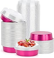 Vista 39 de Beasea Paquete de 20 Moldes para Cheesecake con Tapas, 8 Oz, 4 Pulgadas Moldes Redondos de Papel de Aluminio para Tartas, Contenedor para Muffins