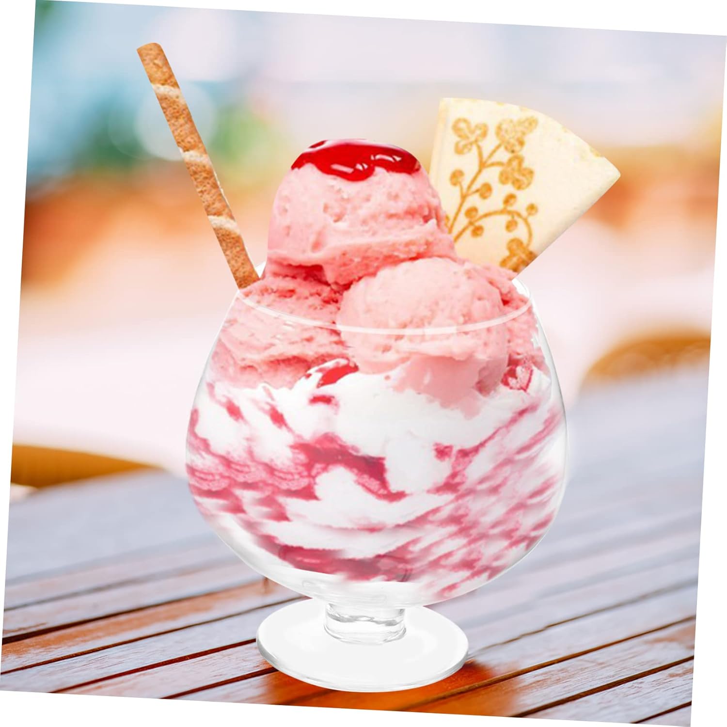 ABOOFAN Large Glass Dessert Goblet Footed Bowl for Ice Cream Fruit and Cake for Parties Bars and Ktv Reusable and Supply