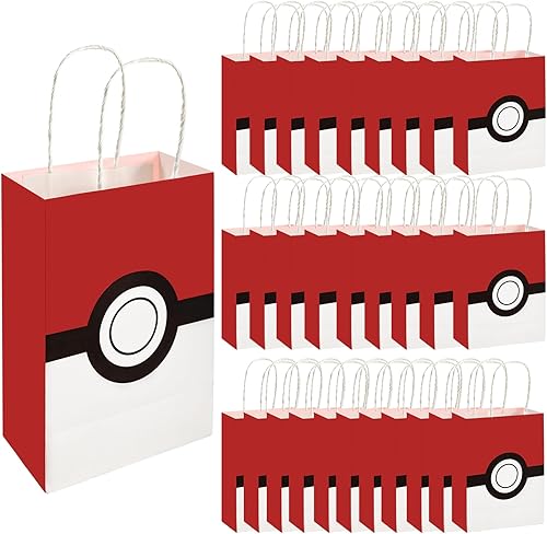 30 bolsas de regalo de fiesta de cumpleaños temáticas de juegos para suministros de fiesta de monstruos de bolsillo, bolsas de recuerdo de fiesta,