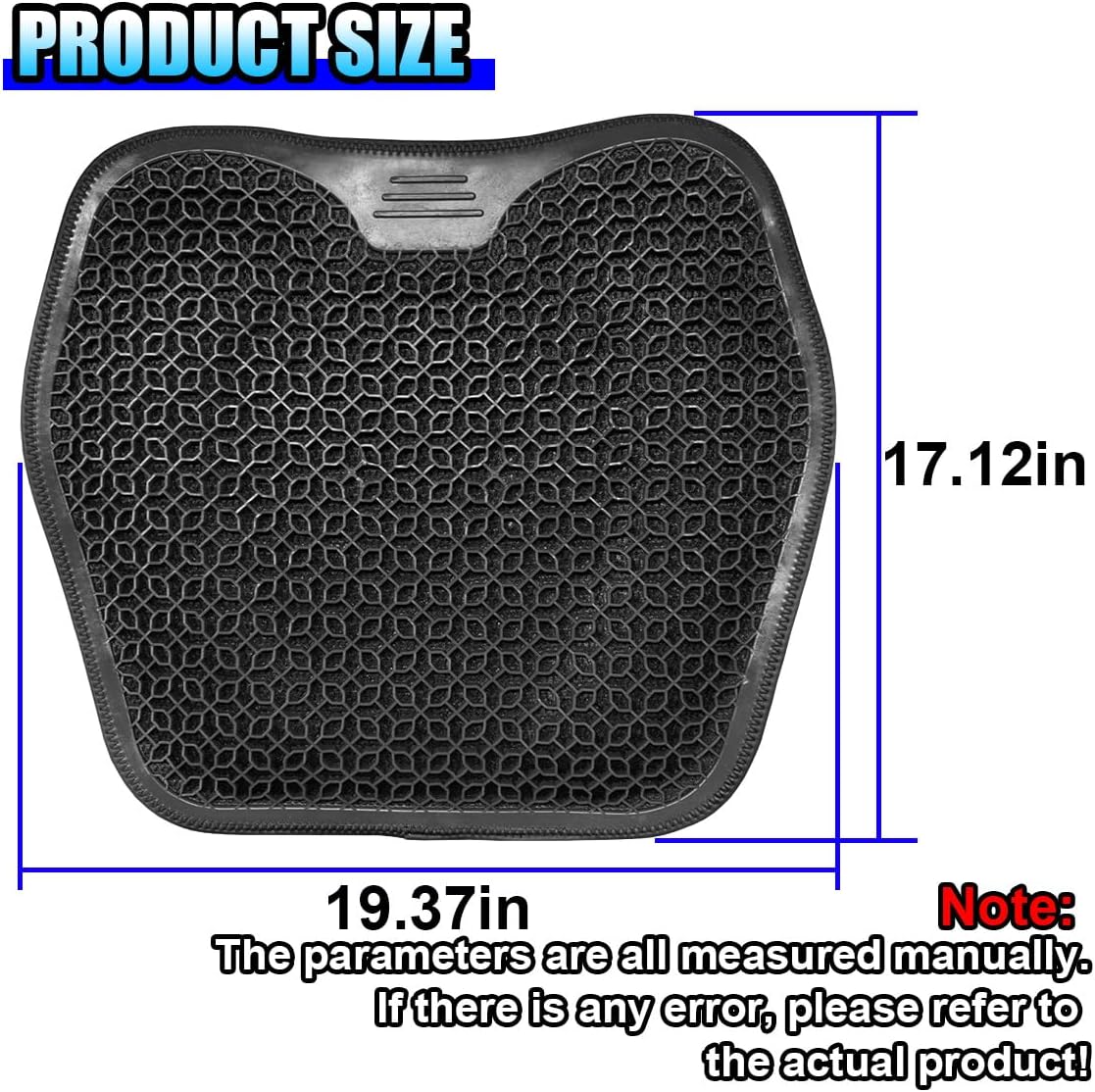 Gel Car Seat Cushion, Cooling Breathable Car Driving Seat Protector Cover, Comfortable Anti-Slip Chair Cushion Pad, Universal Automotive Interior Accessories for Sedan & Office (Black)