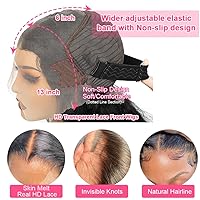 Vista 3 de Peluca de cabello humano Bob de 16 pulgadas de 13 x 6 pulgadas, densidad 200, pelucas de encaje frontal HD, pelucas de cabello humano ondulado