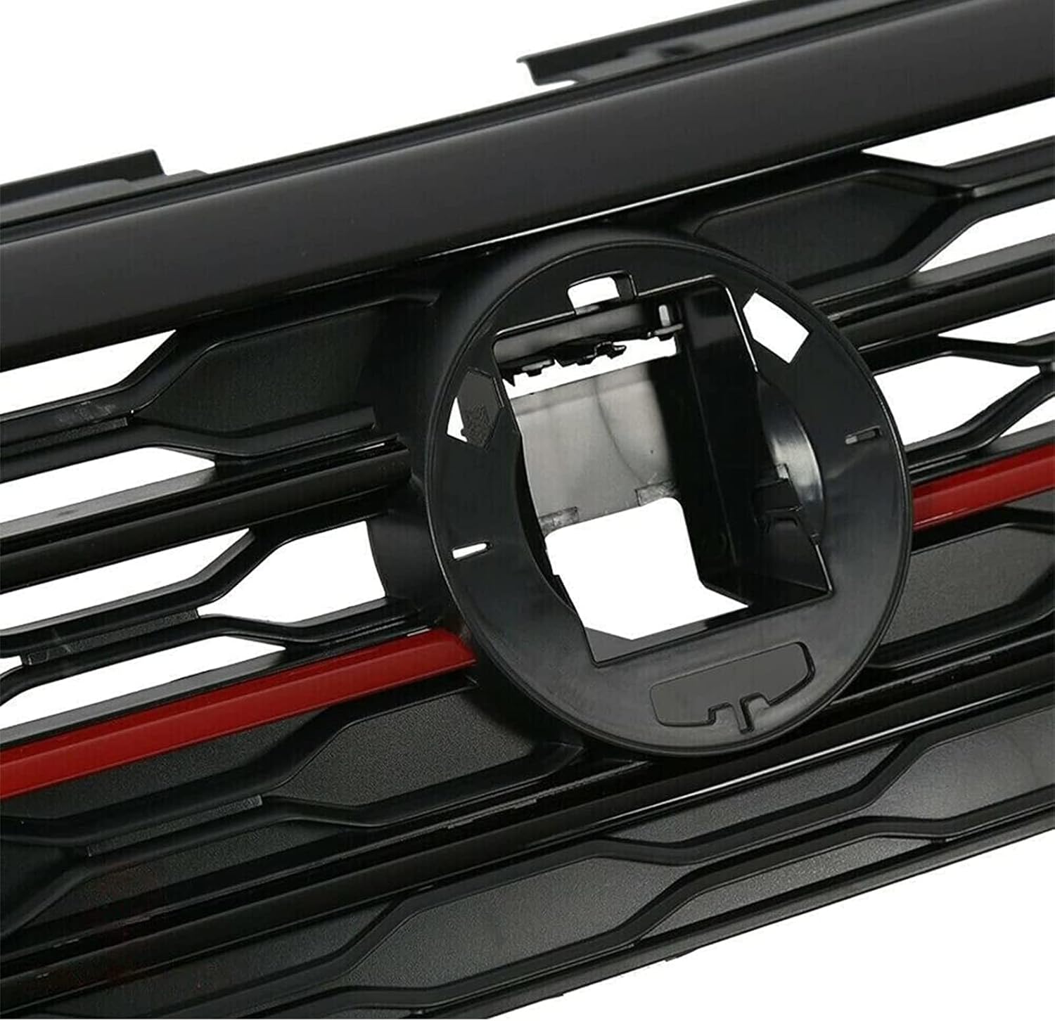 Fit For 2019-2021 VW Volkswagen Jetta Front Bumper Cover Upper Grille Replacement Black Front Upper Center Grille With Red Trim