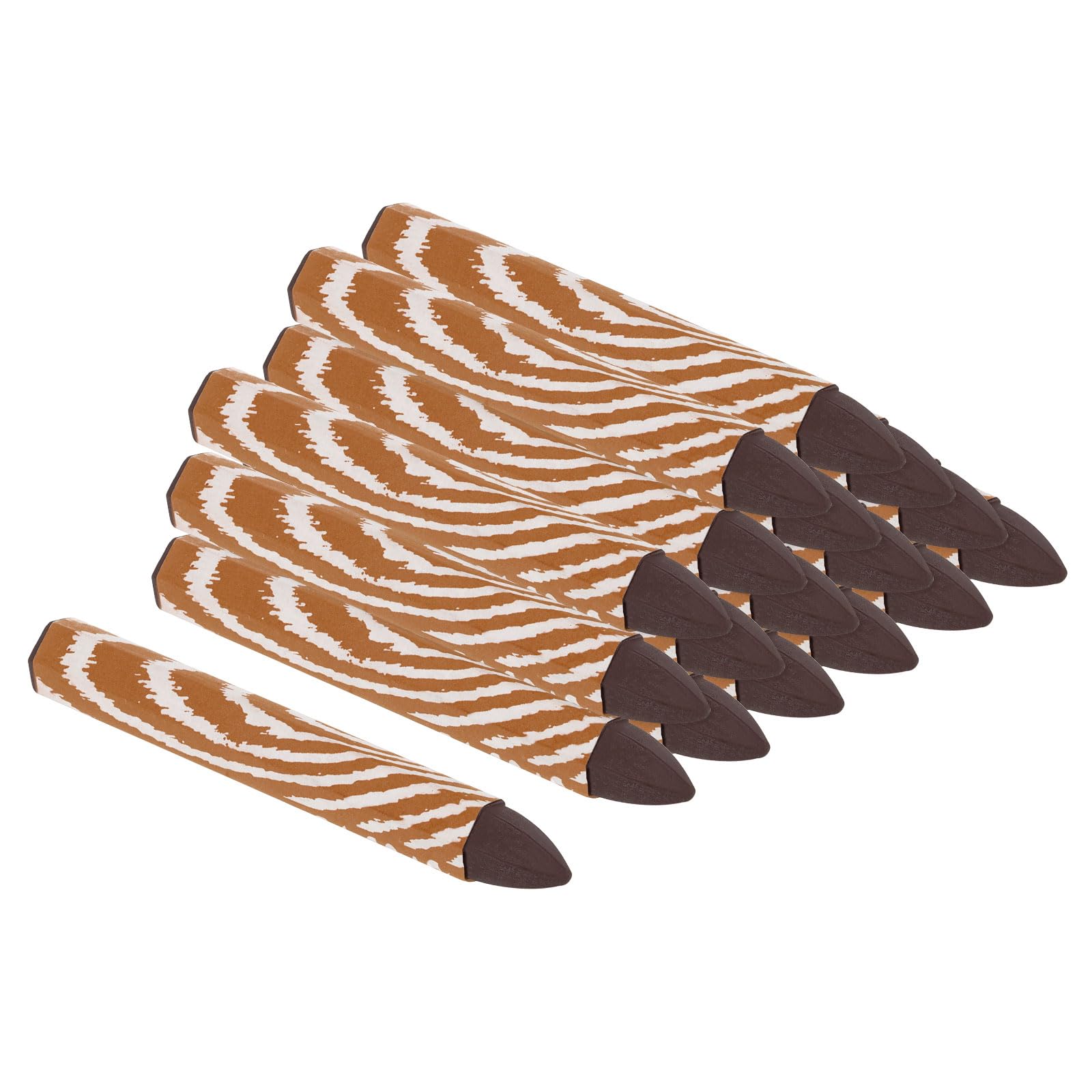 PATIKIL Lumber Marking Crayons, 18 Pack 4"x0.55" Hex Wax Tire Marker Crayons Dark Brown