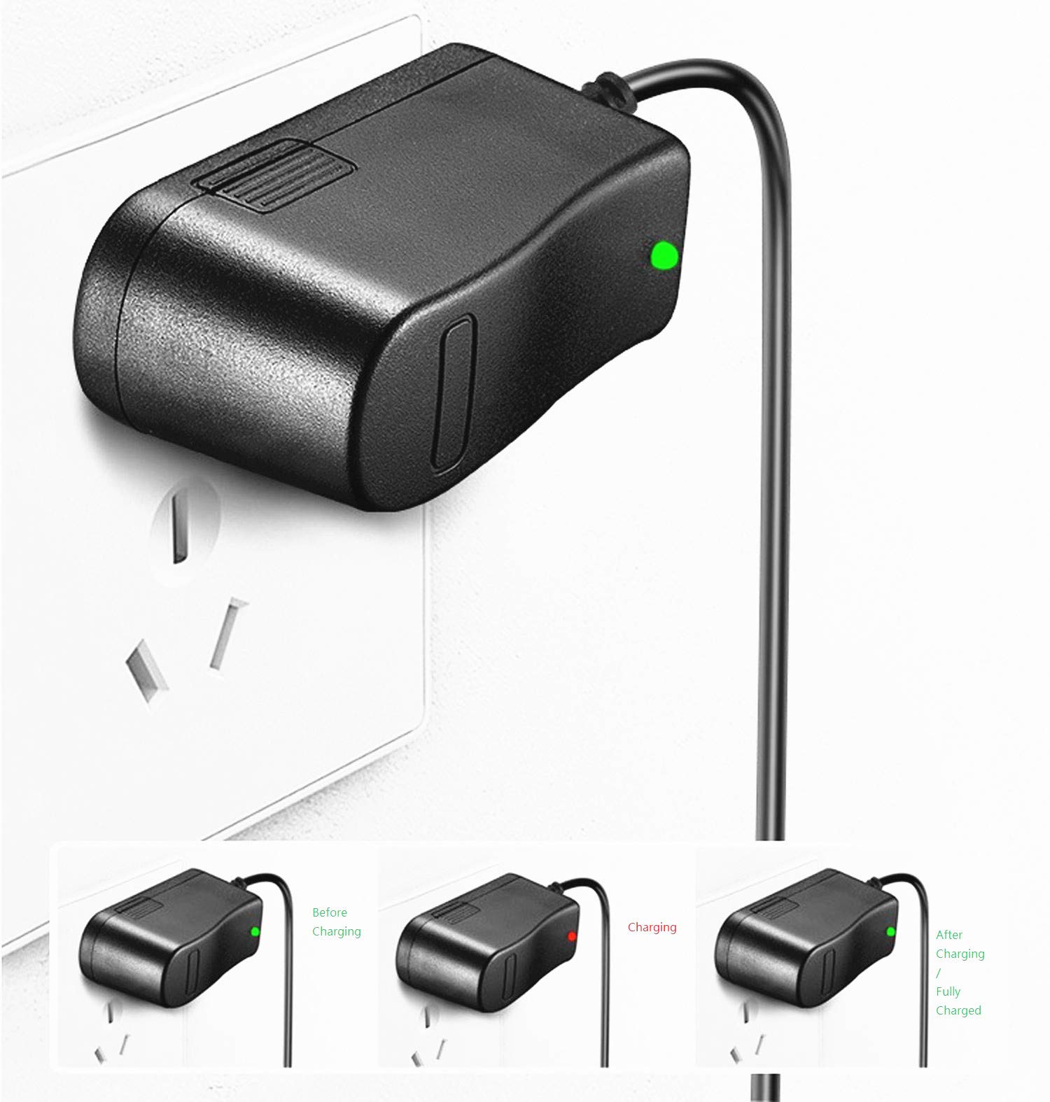 NOYITO 8.4V 1A Power Adapter Li-ion Battery Charger with LED Indicator 5.5 x 2.5 2.1 mm Interface Suitable for 7.2V 7.4V 8.4V 2-String Lithium Battery Pack