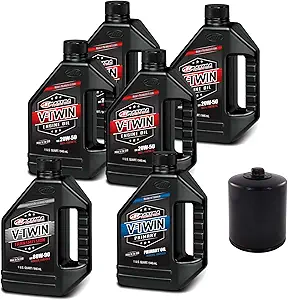 V-Twin Oil Change Kit Synthetic with Black Filter, Twin Cam