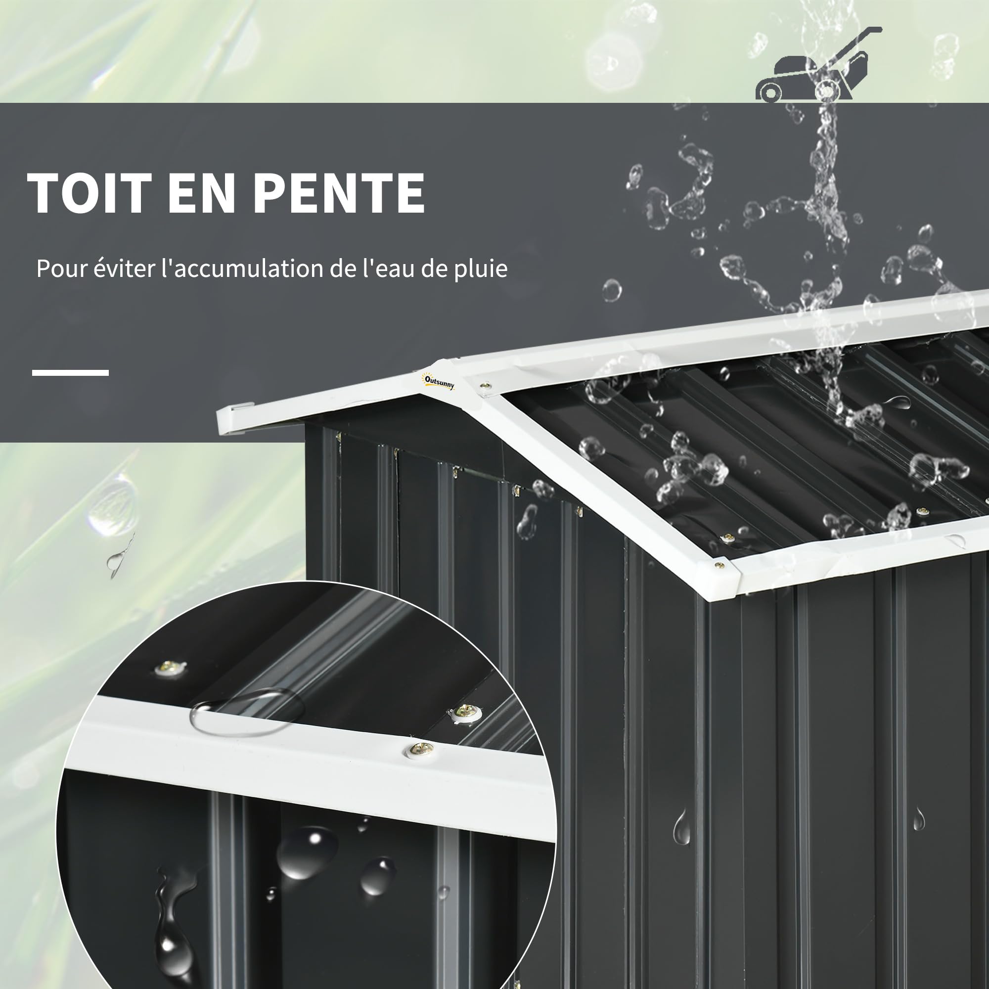 Outsunny Abri de Jardin Tondeuse Robot Tondeuse à Gazon - Garage Tondeuse Robot - tôle d'acier Grise