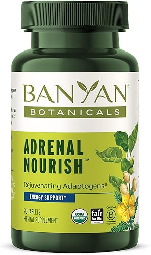 Banyan Botanicals Adrenal Nourish - Suplemento adaptógeno orgánico - Soporte suprarrenal para energía natural con Ashwagandha orgánica, gokshura y