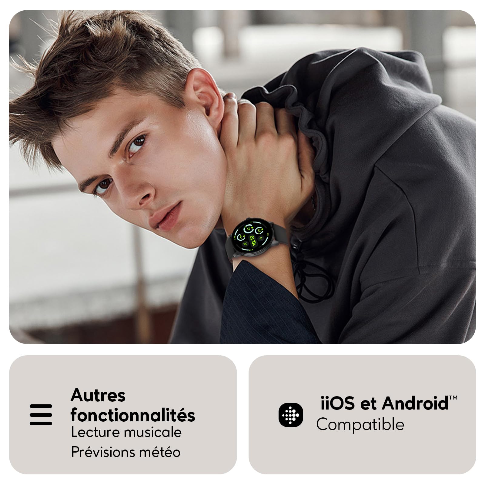 Montre Connectée Femme avec Appel Bluetooth, 1,38" Smartwatch avec Cardiofréquencemètre, Sommeil et Calories, 147+ Modes Sport, IP68 Fitness Podomètre Compatible avec Android iOS Cadeau Saint Valentin