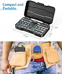 AMIR 24-in-1 Set de tournevis à cliquet magnétique avec poignée amovible, Kit d'outils de précision pour DIY Réparation de maison, Ordinateur portable, Mobilier & Électronique, pour professionnels & Voie quotidienne