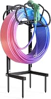 Qatsrin Super Stable Garden Hose Holder Stand - Holds 160 Ft Hose, Rustproof Freestanding Rack for Yard Lawn Farm, Black