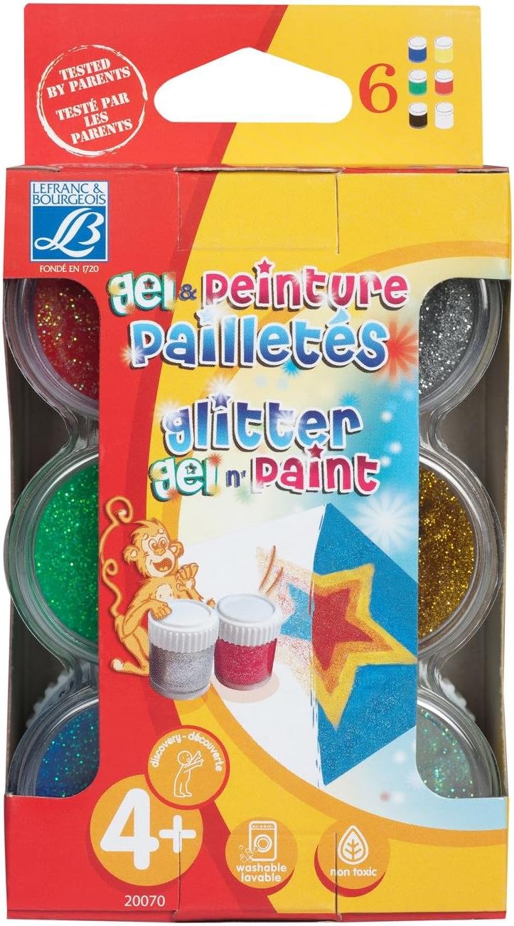 Lefranc & Bourgeois 720070 Glitter Paint Children's Multi-Coloured 7.6 x 4.8 x 14 cm
