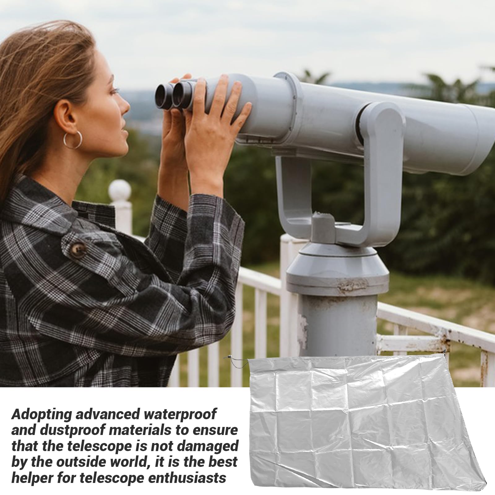Housse de télescope avec cordon de serrage réglable - Housse de protection solaire étanche à la poussière - Pour l'intérieur et l'extérieur - 150 x 85 cm