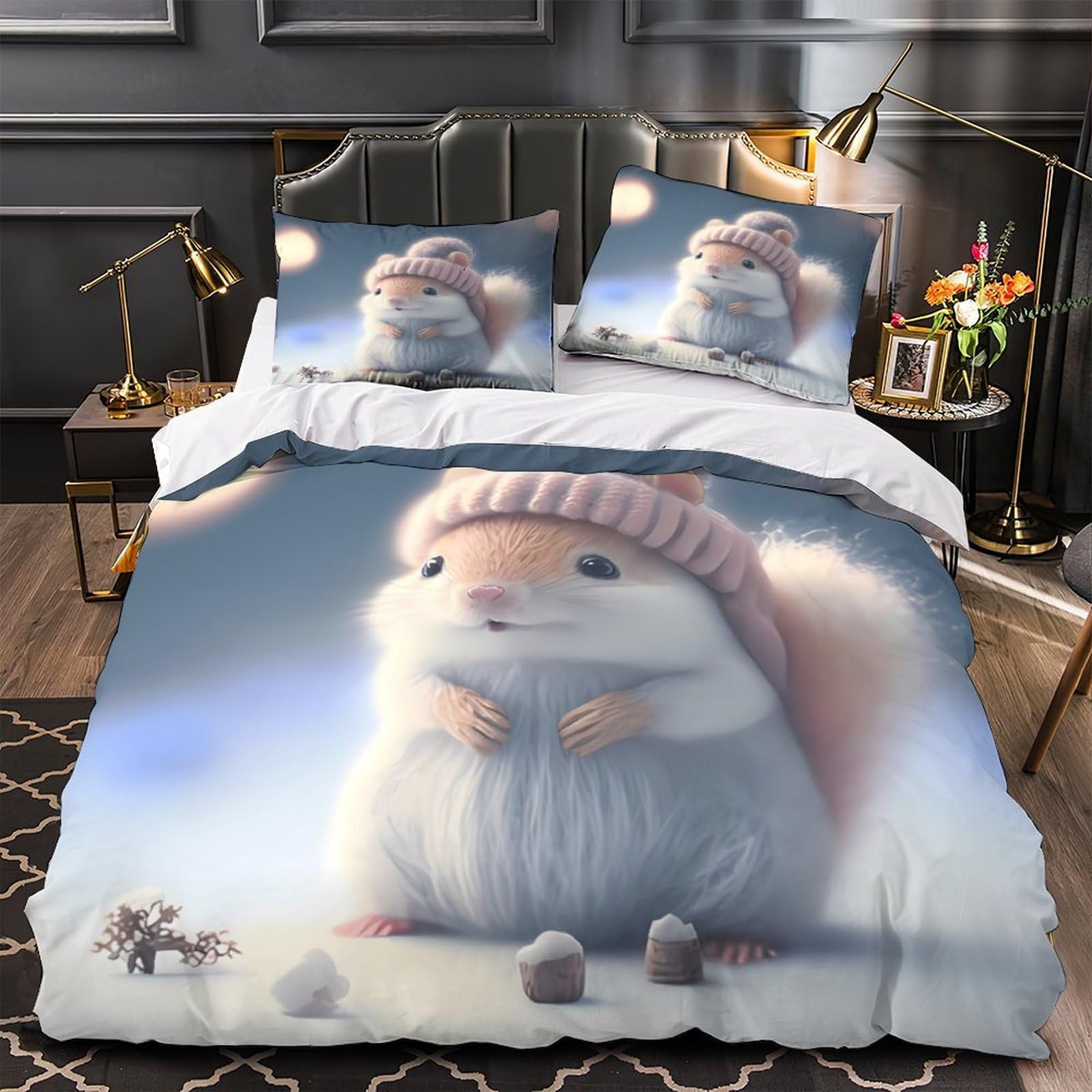 Housse de Couette Paresseux Hypoallergique Anti-Acariens pour Adulte