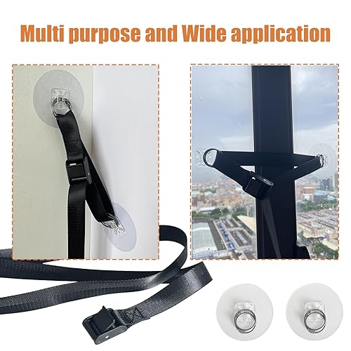 Miniatura 5 de Paquete de 4 correas de seguridad ajustables para TV, anclajes de TV adhesivos sin taladros para protección de bebés, correas de seguridad para