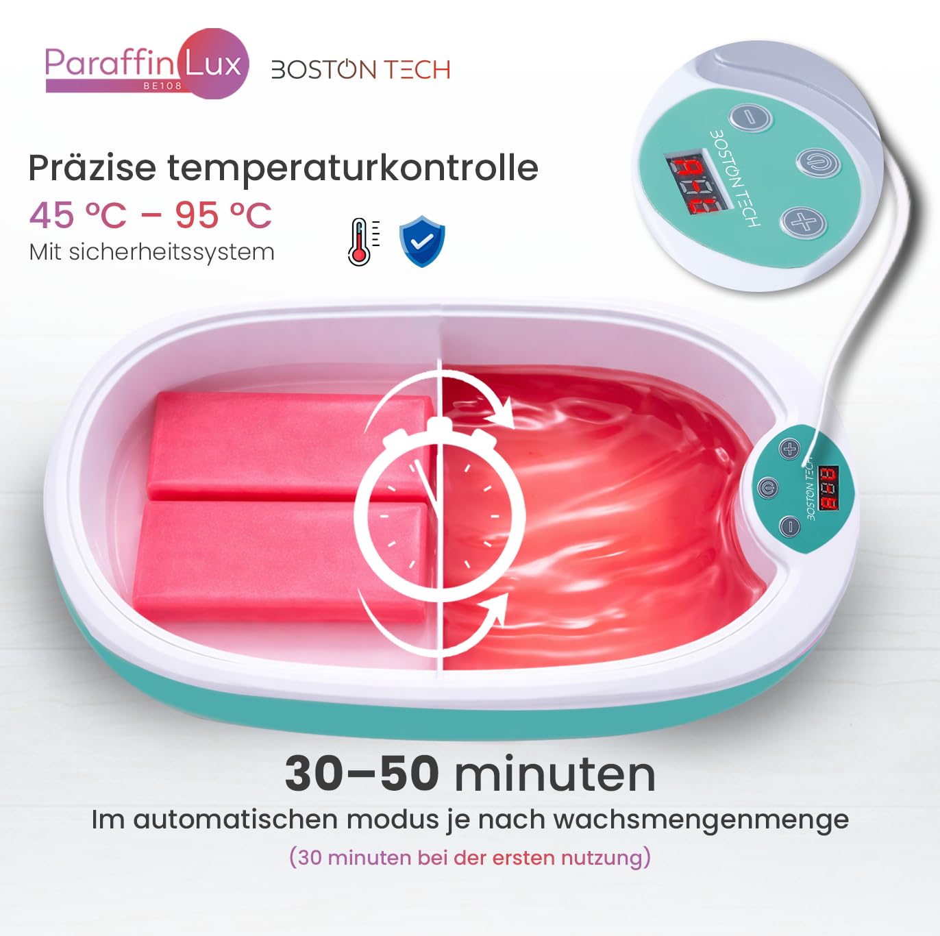 Paraffinbadwärmer für Hände und Füße. Thermotherapie, Muskelschmerzen, Arthritis, ästhetische Anwendung und Verbrauch der Hautfeuchtigkeit. Schnellaufheizung 40 min. Fassungsvermögen 5 L. BE108 (Grün)