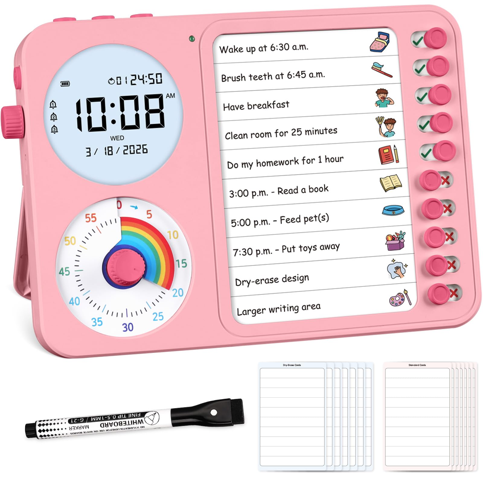 Photo 1 of 3-in-1 Visual Timer & ADHD Tool for Kids with Chore Chart & Planning Board