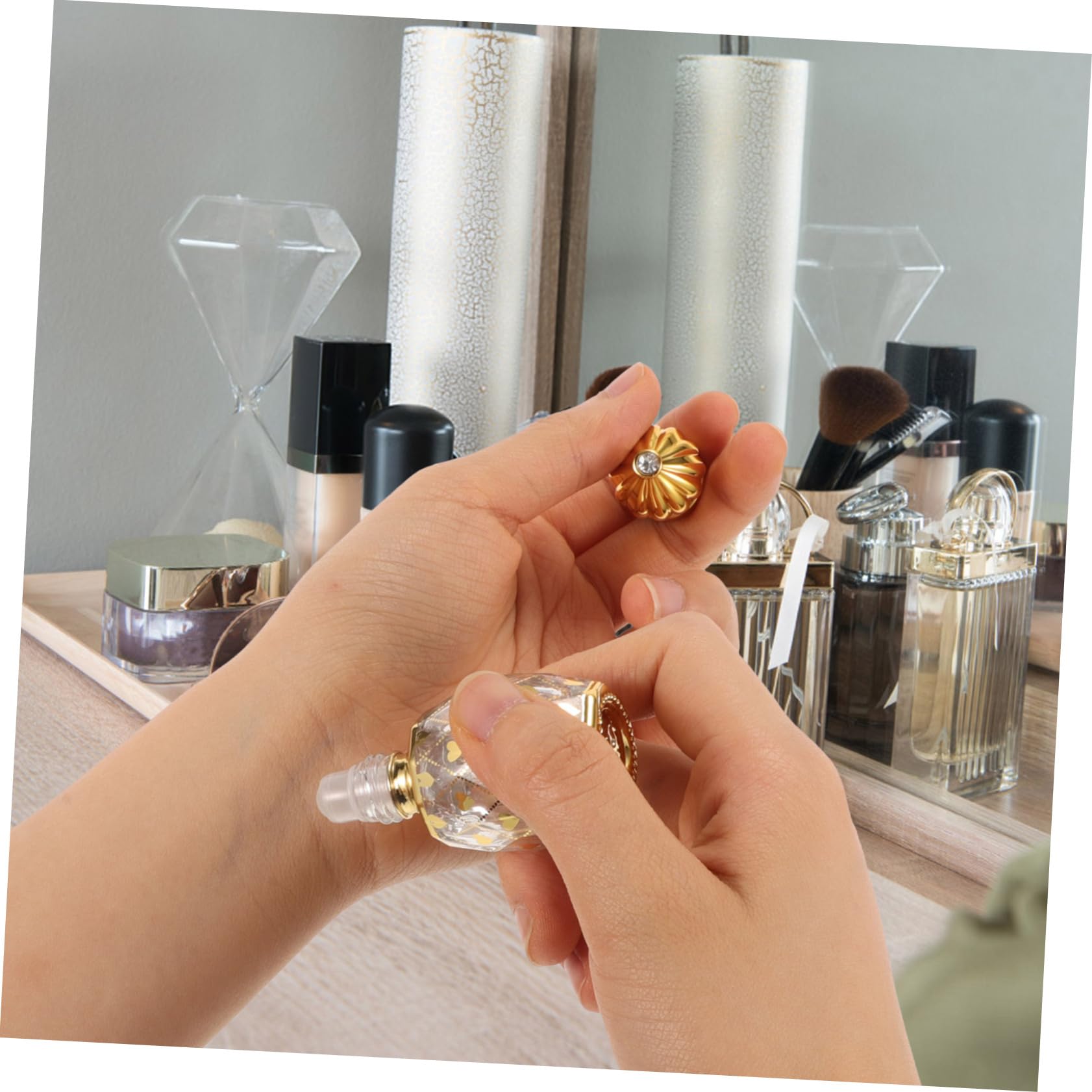 PRETYZOOM 20 Piezas Frasco cuentagotas de aceite esencial Botella de perfume portátil Botella de perfume reutilizable botellas de botellas de aceite esencial de rodillos Vidrio